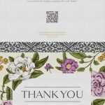 Floral thank you postcard