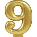 Gold Number 9 Candle