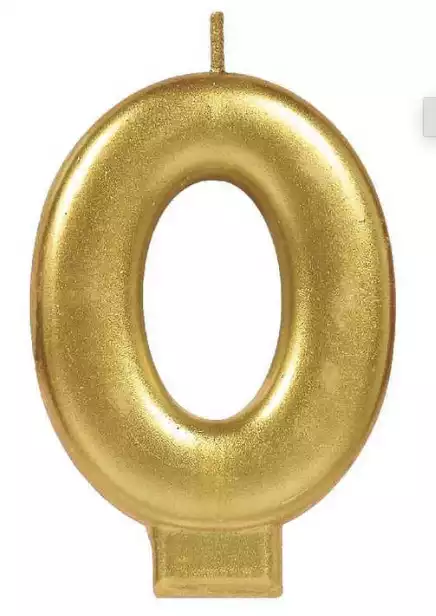 Gold zero number candle