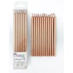 rose gold metallic slim candles